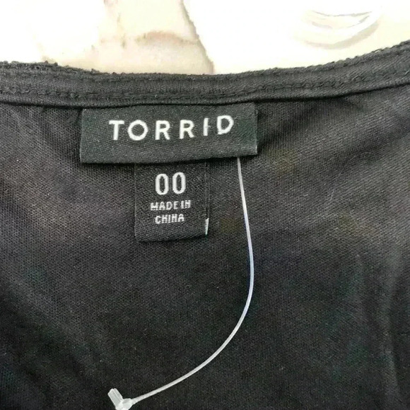 TORRID SUPER SOFT BABYDOLL LACE SCOOP NECK TUNIC 3/4 SLEEVE Black Sz.10 NWOT - Picture 3 of 12